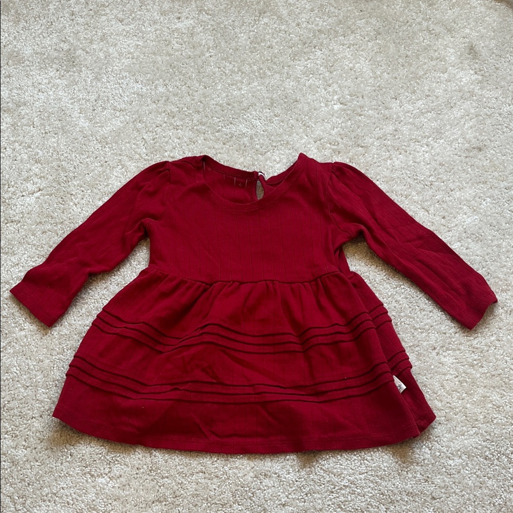 Burt's Bees Baby Red Knit Dress 18 Months
